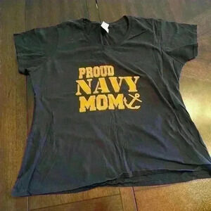 US Navy Proud Mom Military T-Shirt V neck Port & Company XXL